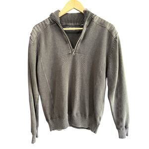 BKE Sweater men’s Size Large Army Green Pullover‎ Quarter Zip Mock Turtleneck